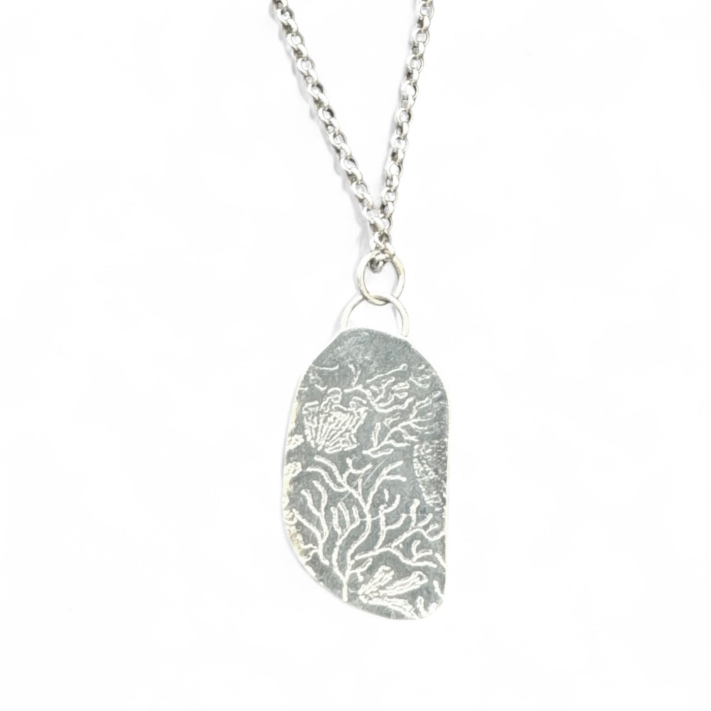 Seafoam Seaglass Sterling Silver Necklace