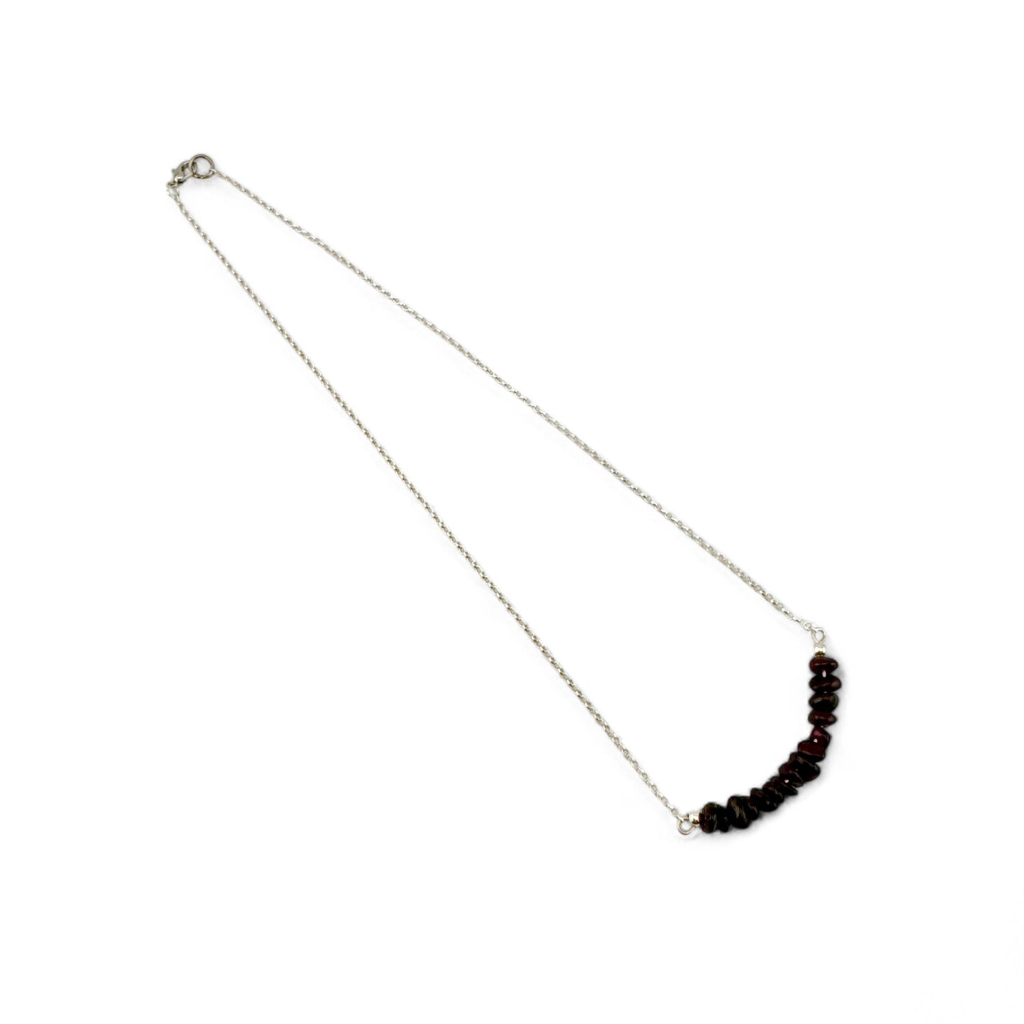 January Garnet Birthstone Bar Necklace