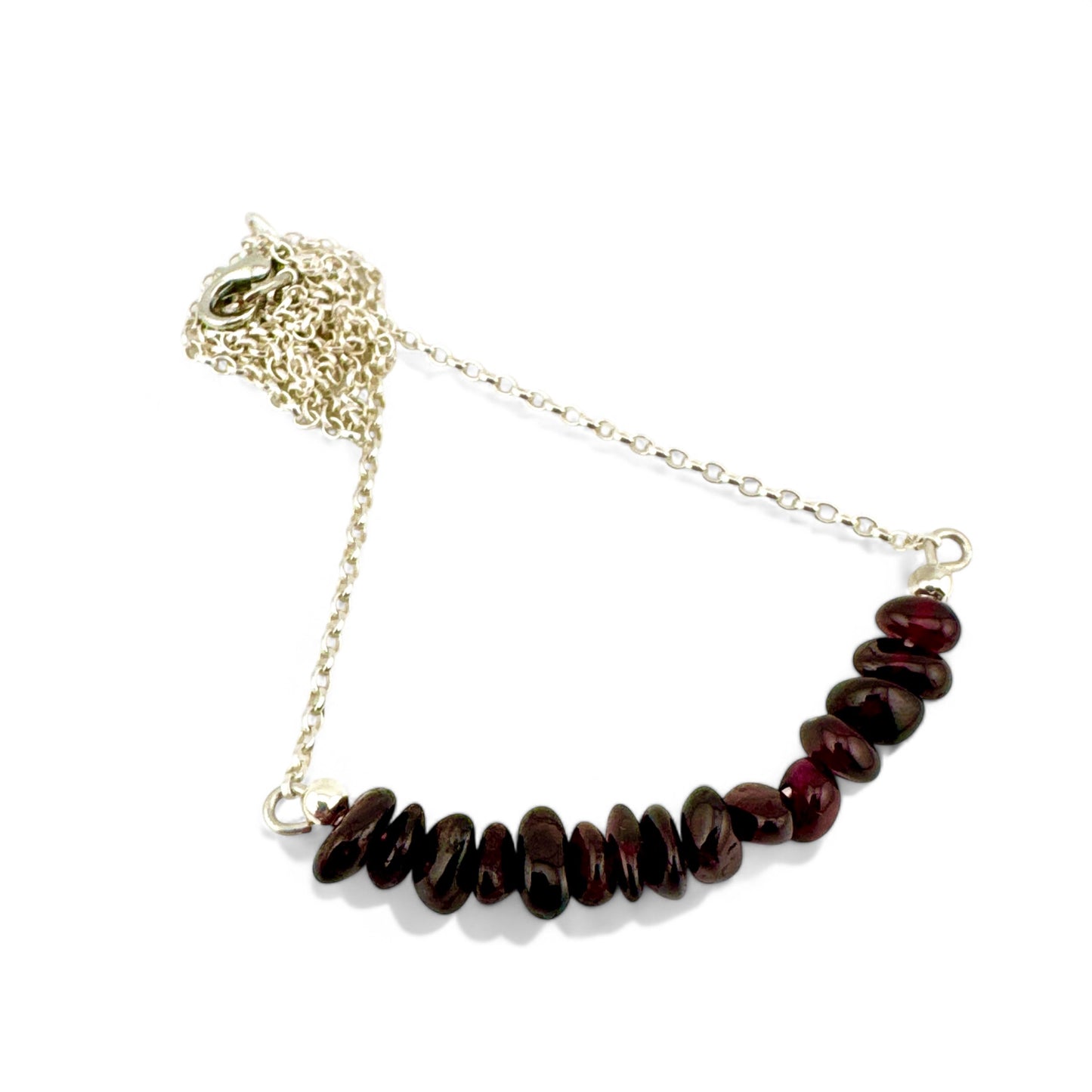 January Garnet Birthstone Bar Necklace