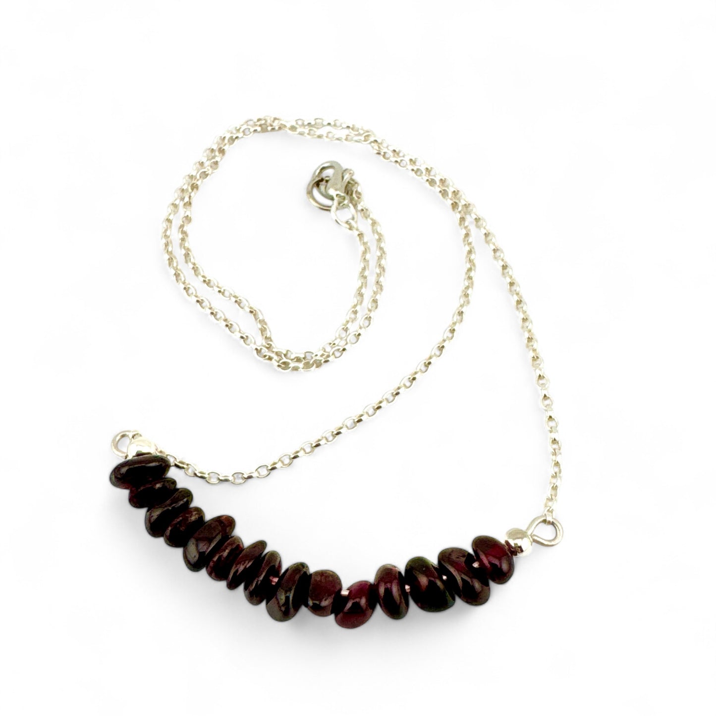 January Garnet Birthstone Bar Necklace