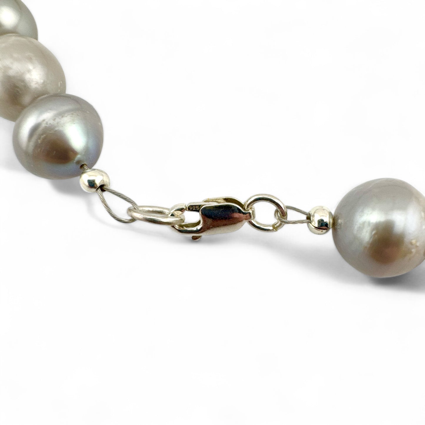 Grey Baroque Cultured Pearl Necklace - Collar Length