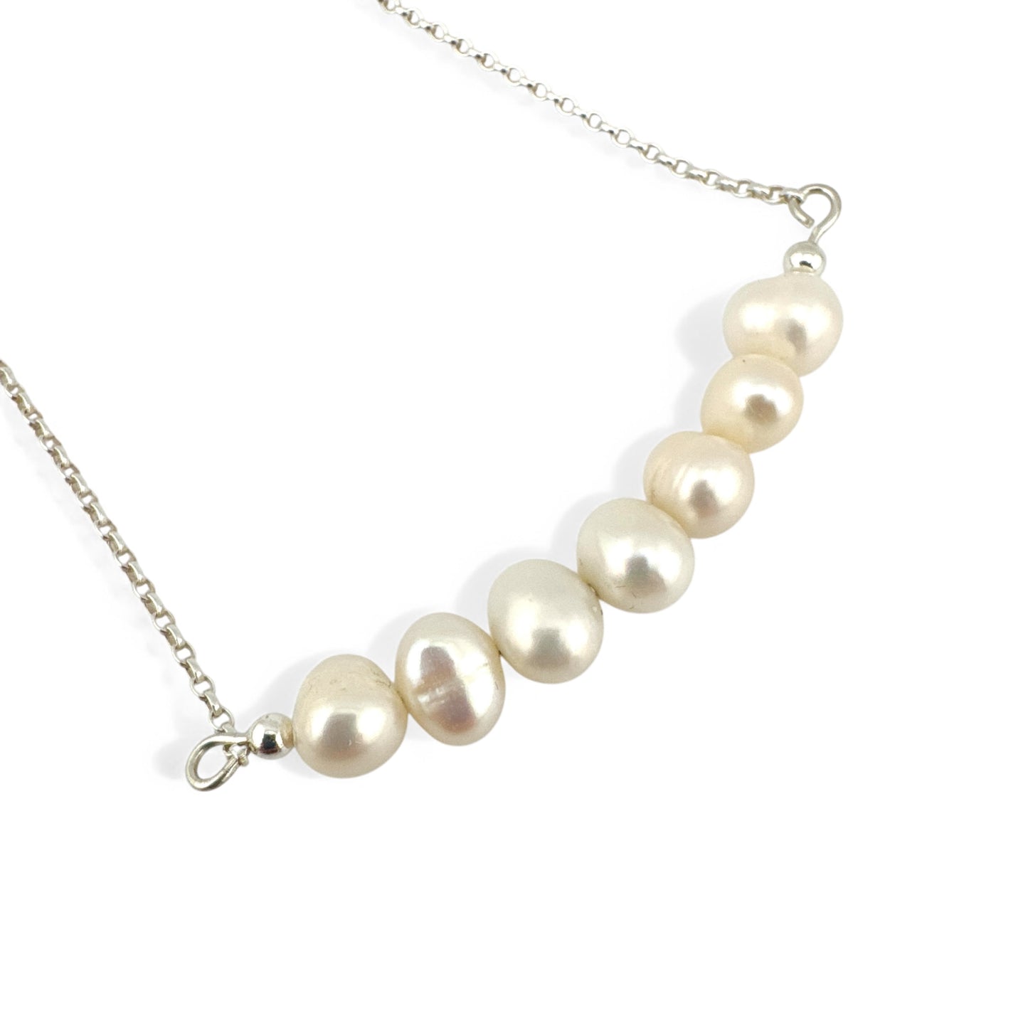 May Cultured Pearl Birthstone Bar Necklace