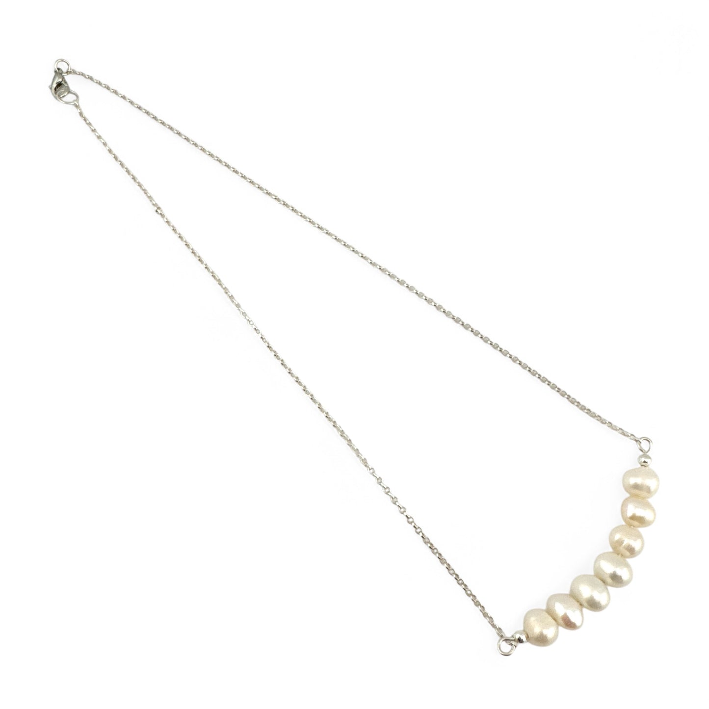 May Cultured Pearl Birthstone Bar Necklace
