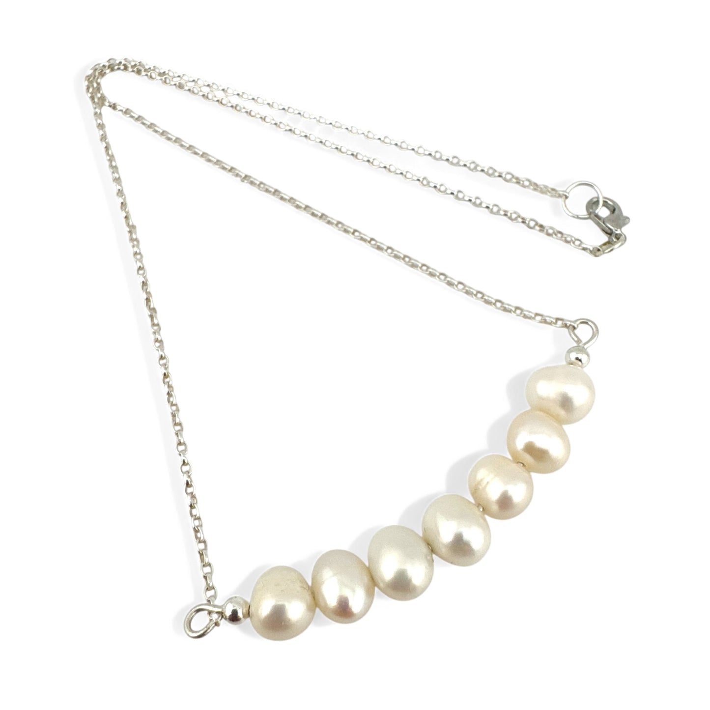 May Cultured Pearl Birthstone Bar Necklace