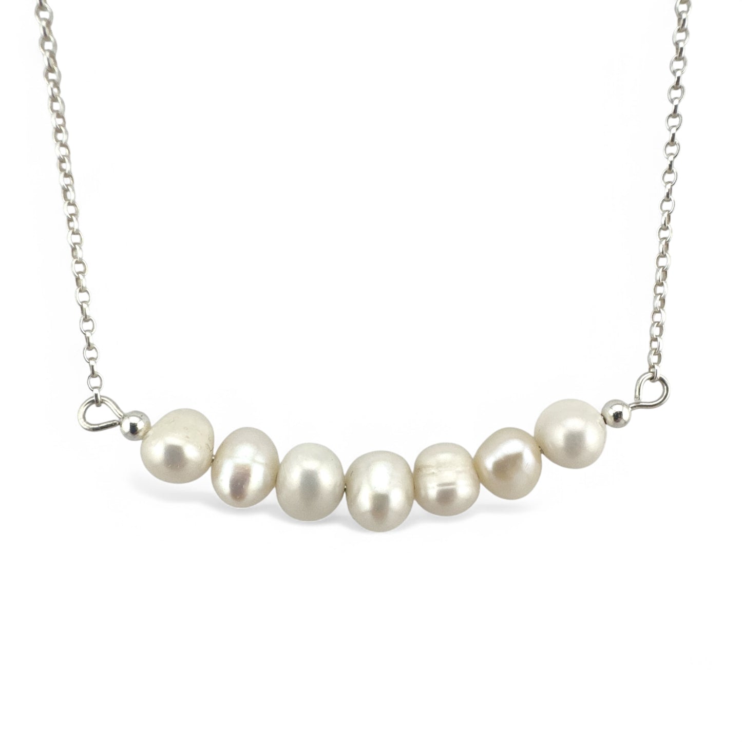 May Cultured Pearl Birthstone Bar Necklace