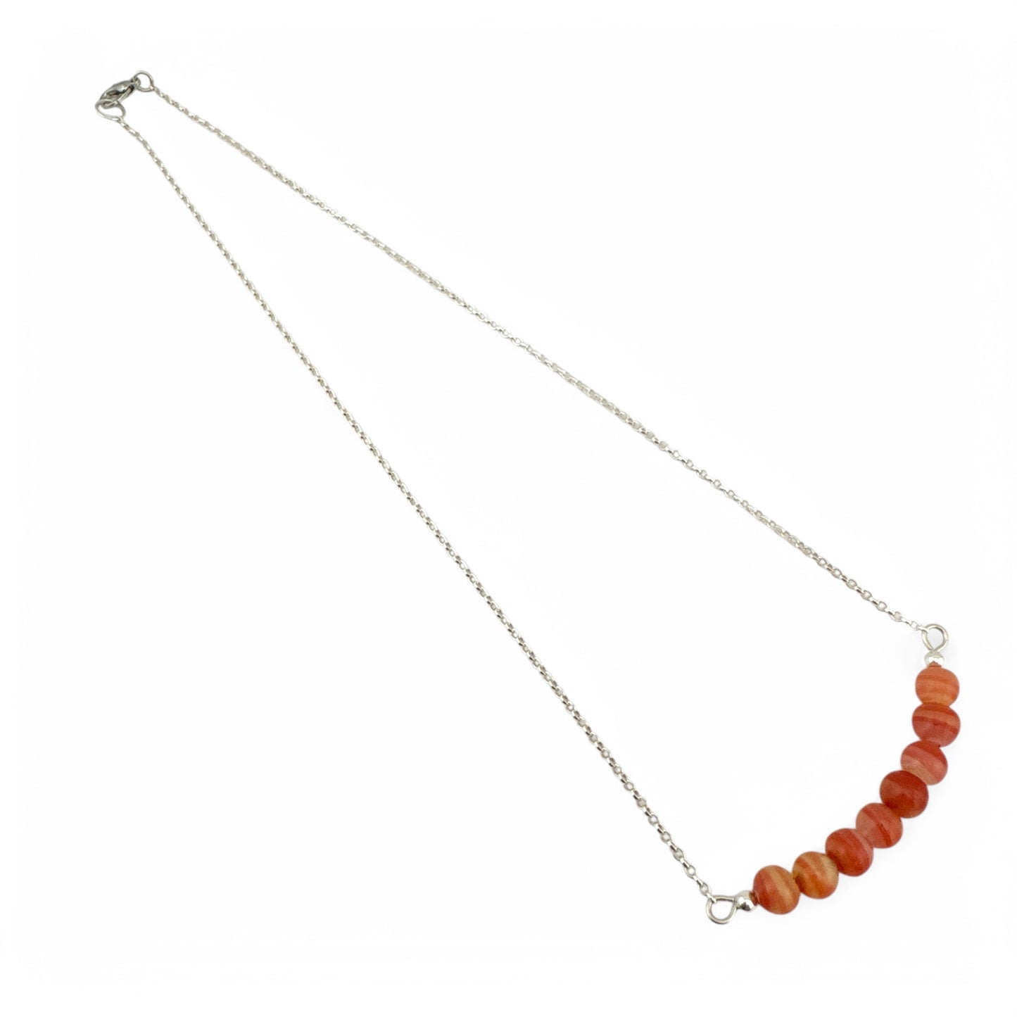 June Agate Birthstone Bar Necklace