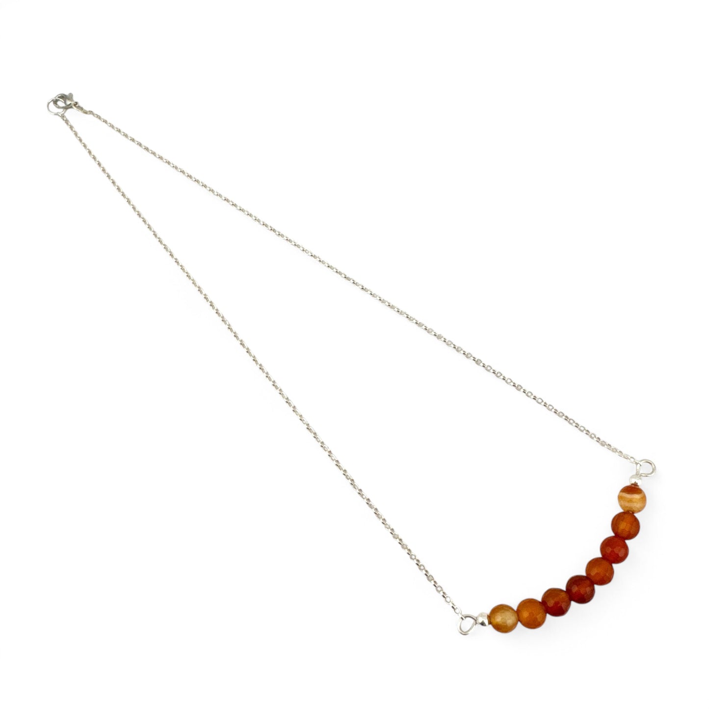 July Carnelian Birthstone Bar Necklace
