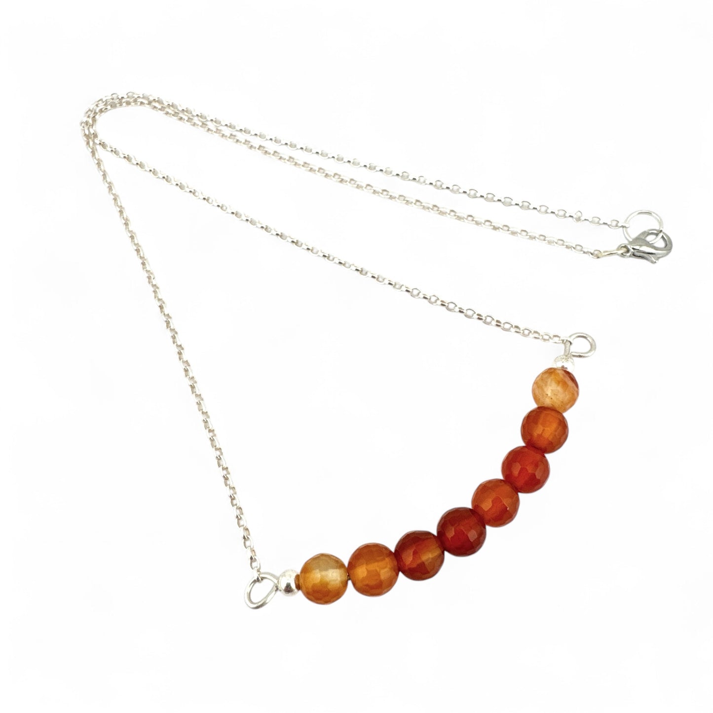 July Carnelian Birthstone Bar Necklace