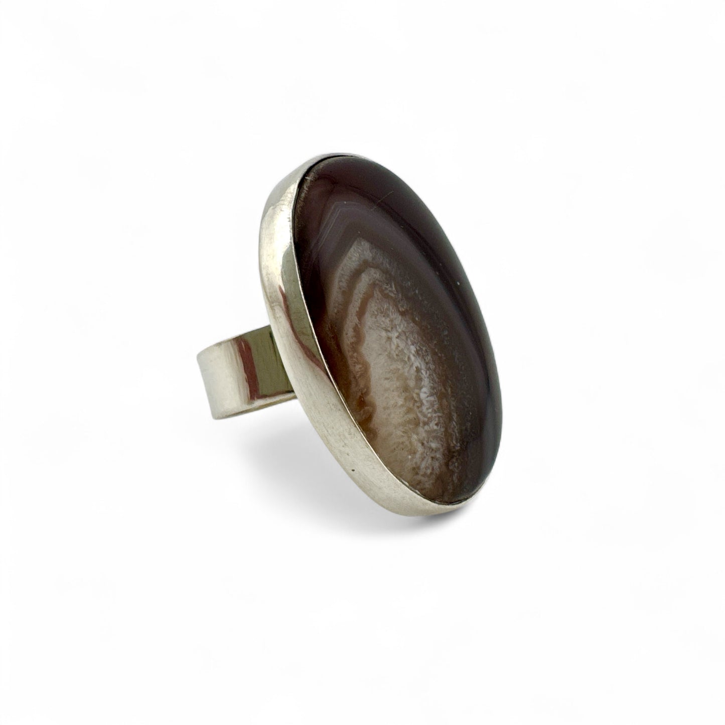 Chocolate Agate Statement Ring - One of a Kind