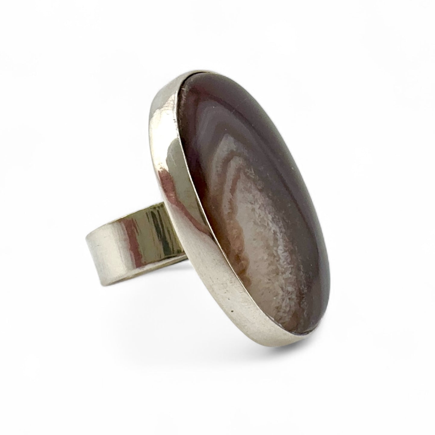 Chocolate Agate Statement Ring - One of a Kind