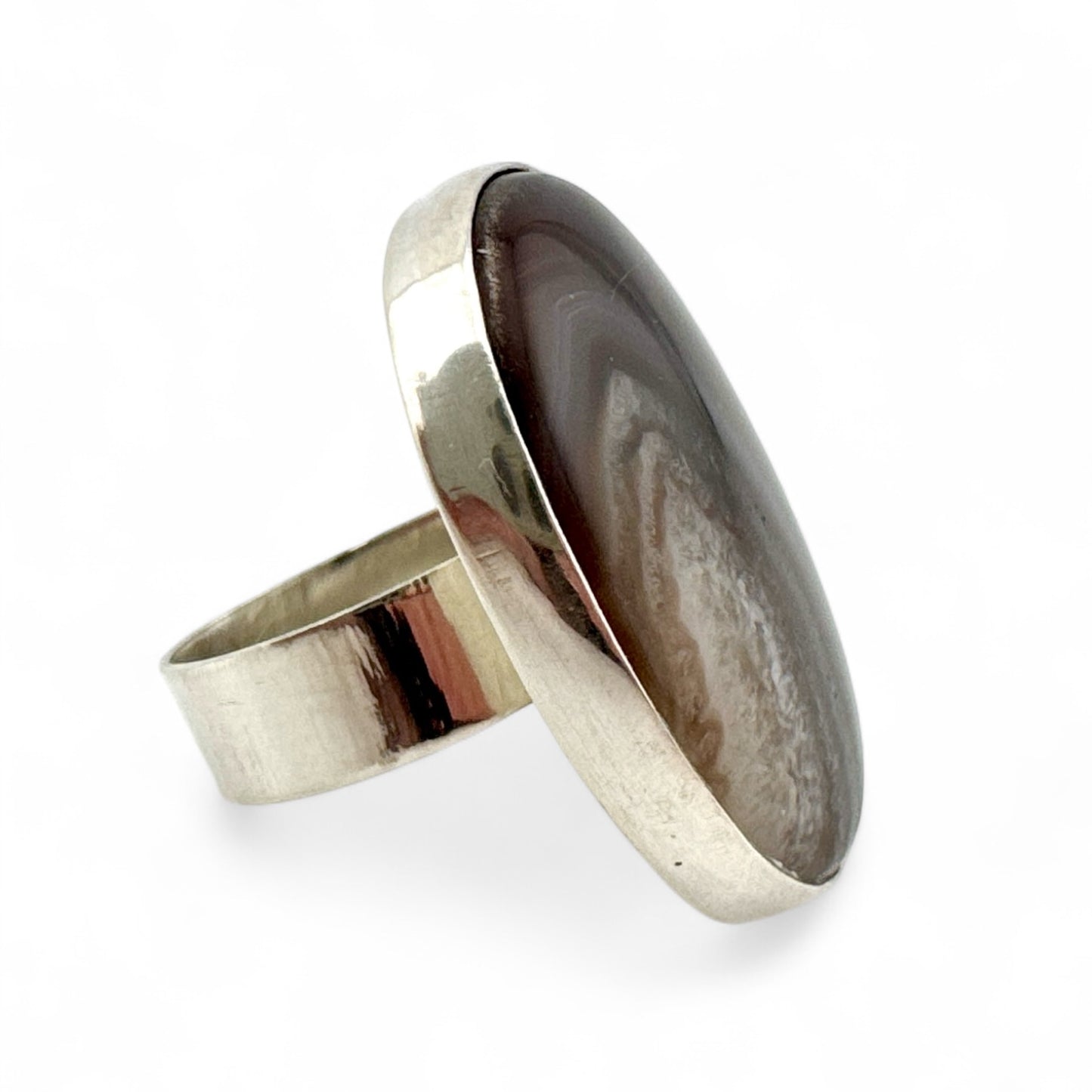 Chocolate Agate Statement Ring - One of a Kind