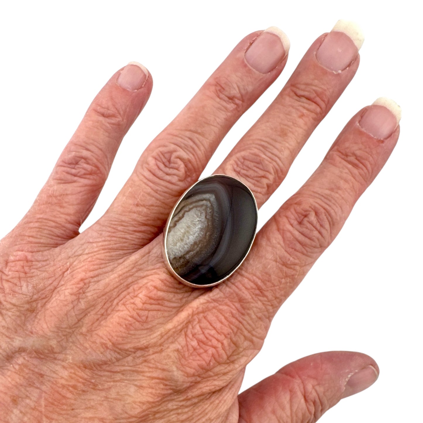 Chocolate Agate Statement Ring - One of a Kind
