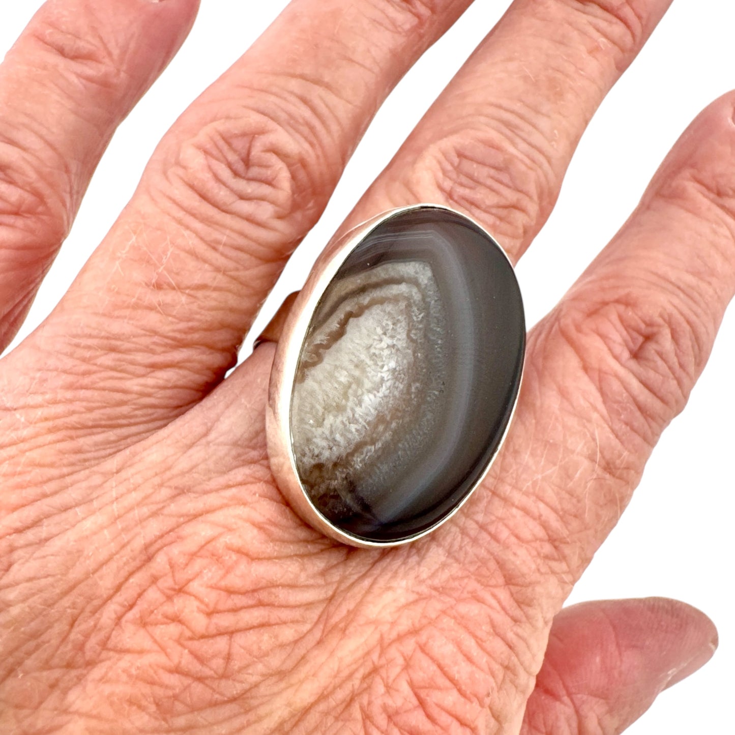 Chocolate Agate Statement Ring - One of a Kind