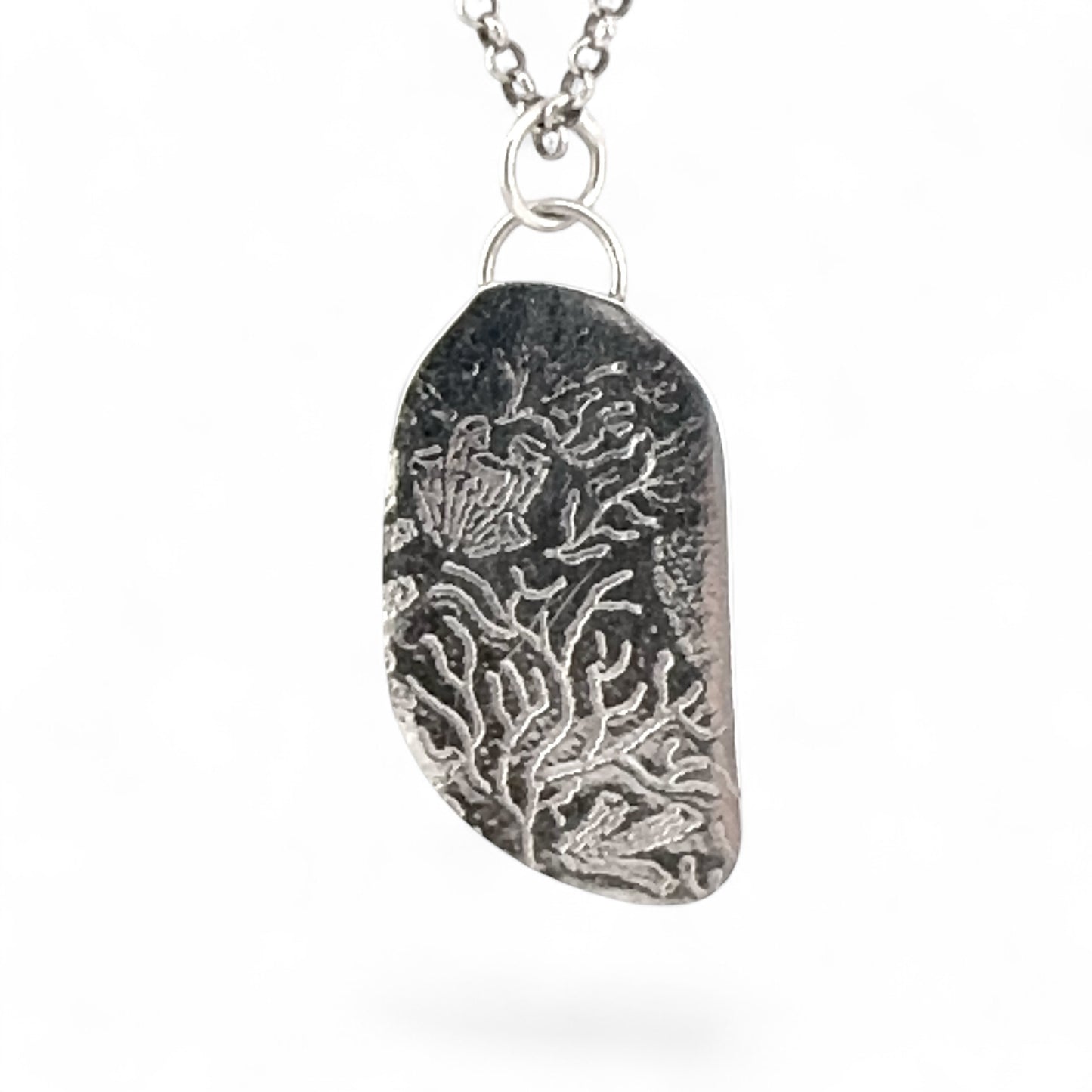 Seafoam Seaglass Sterling Silver Necklace
