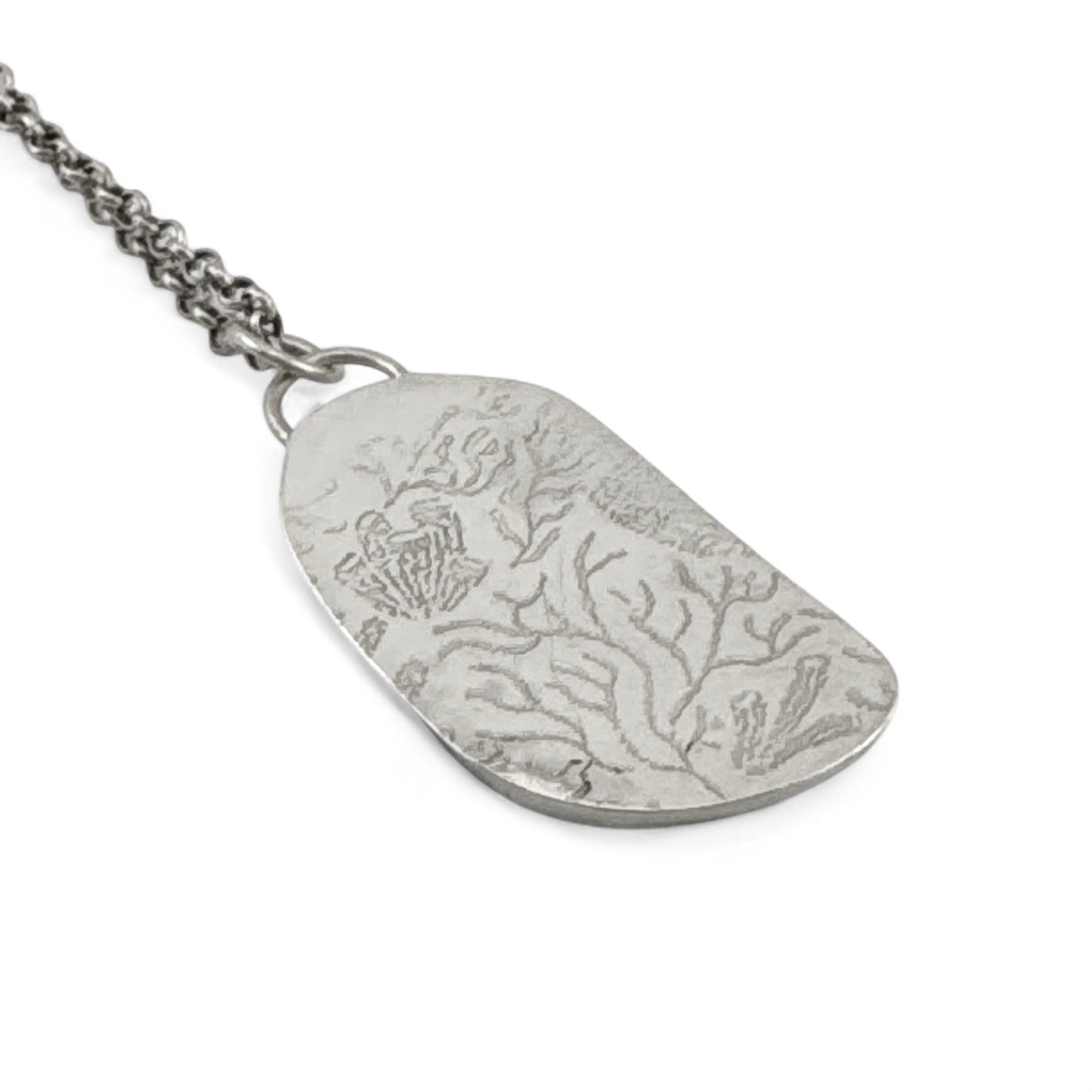 Seafoam Seaglass Sterling Silver Necklace
