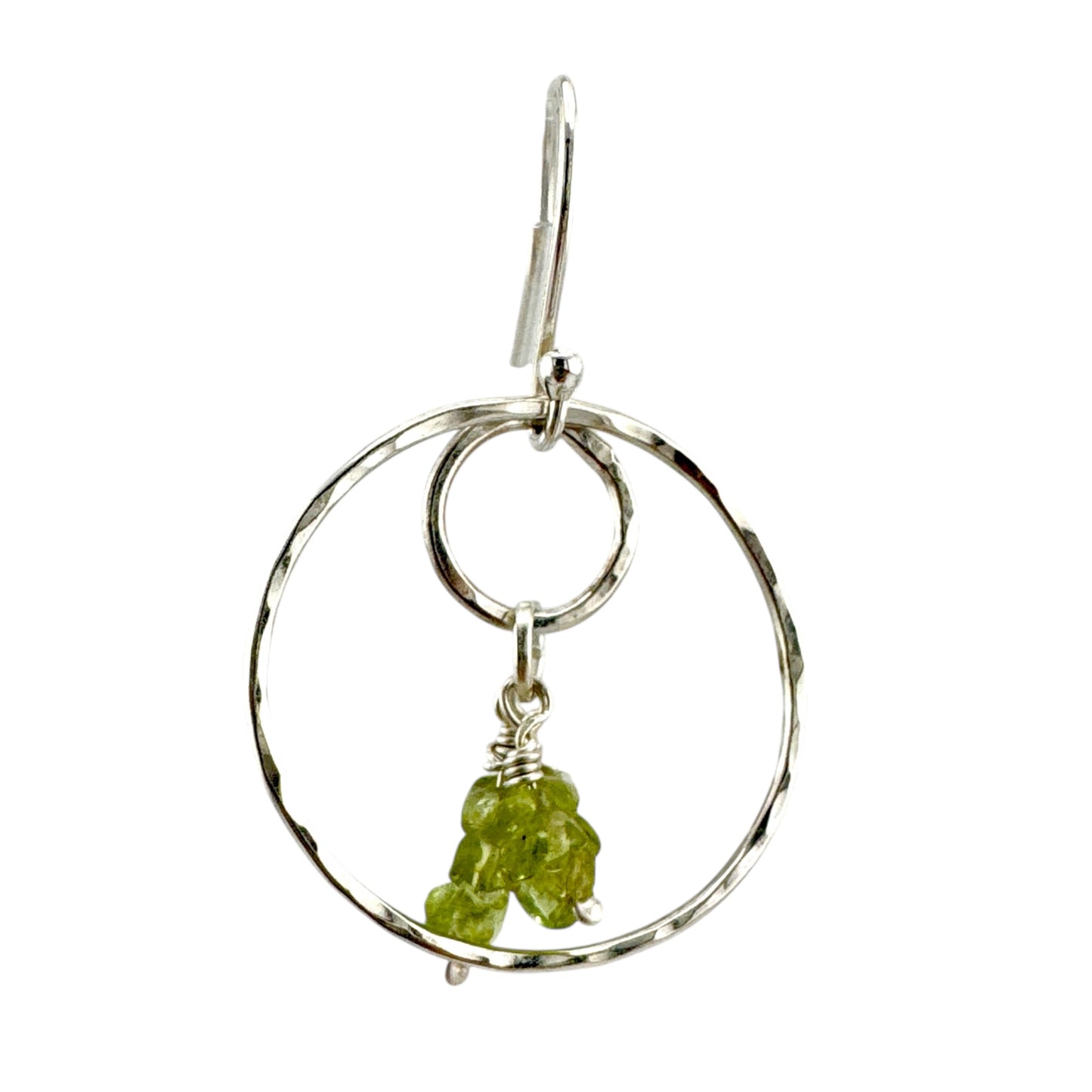 Sterling Silver and Peridot Double-Circle Earrings