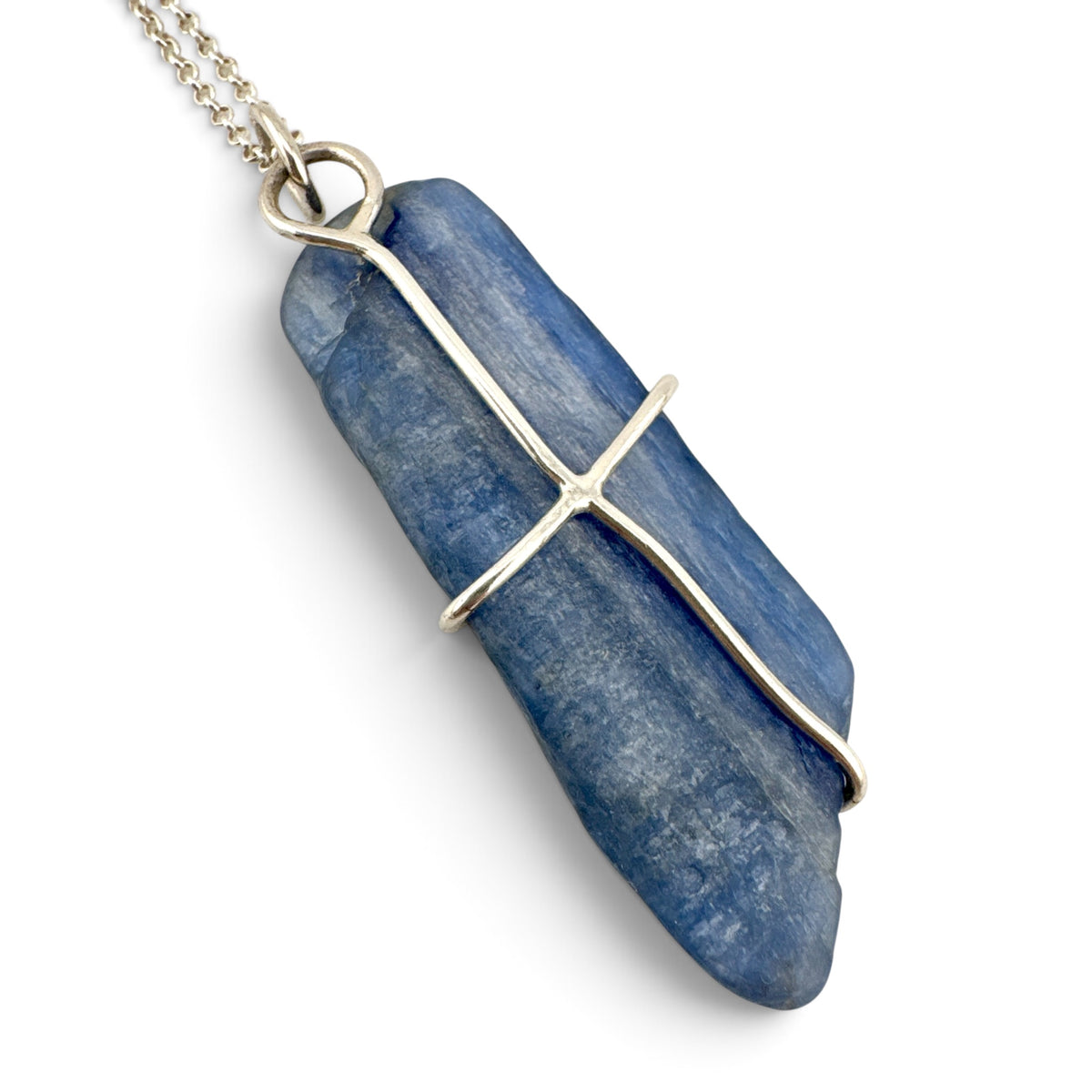 One-of-a-Kind Blue Kyanite & Recycled Sterling Silver Pendant