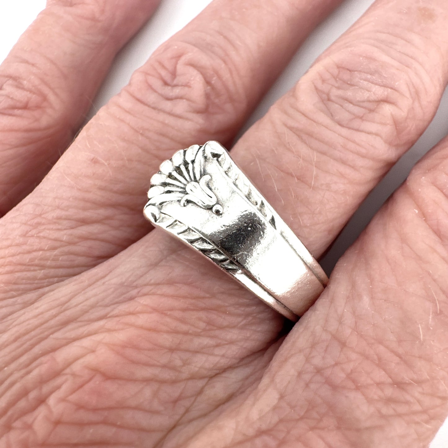 Vintage 1957 Sheffield Silver Spoon Ring – Heavy Sterling Silver, Hallmarked & Certified