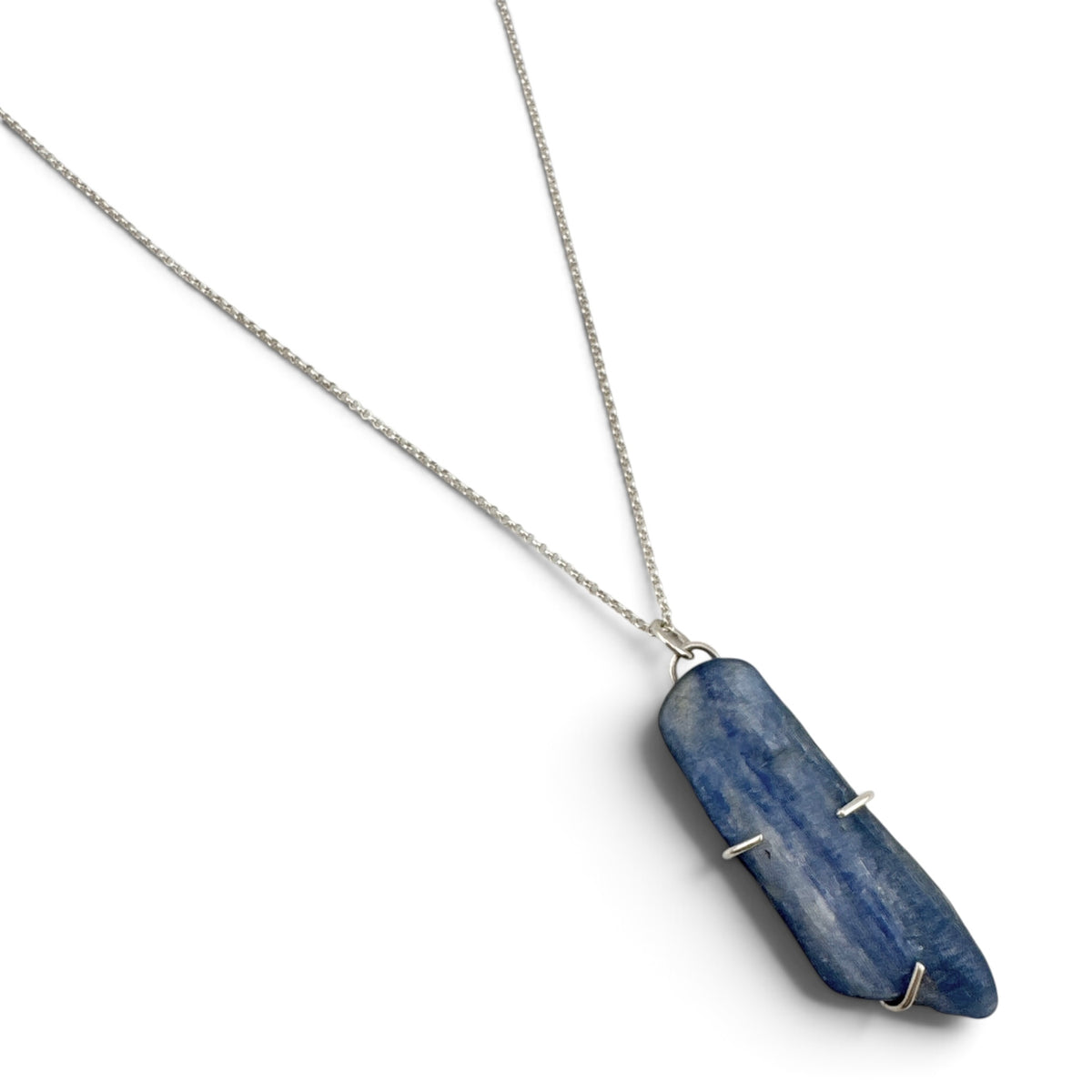 One-of-a-Kind Blue Kyanite & Recycled Sterling Silver Pendant