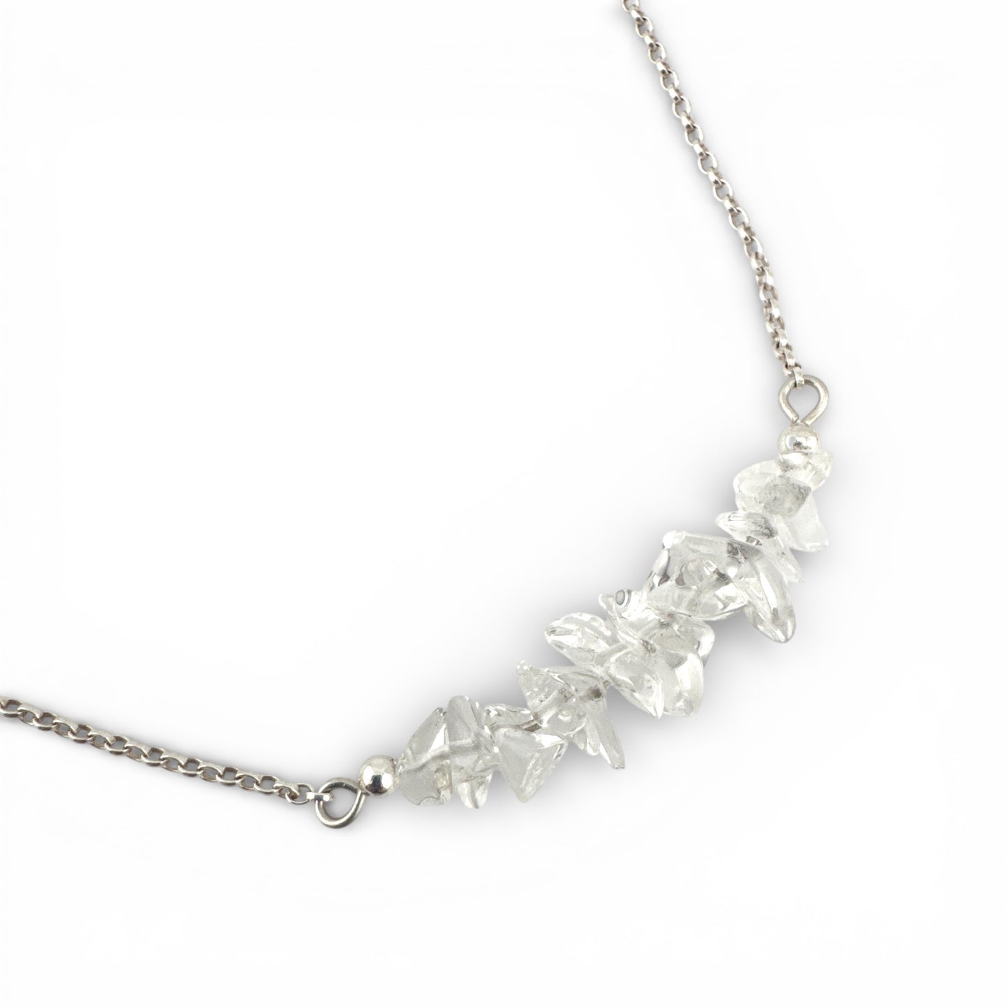 April Rock Crystal Birthstone Bar Necklace
