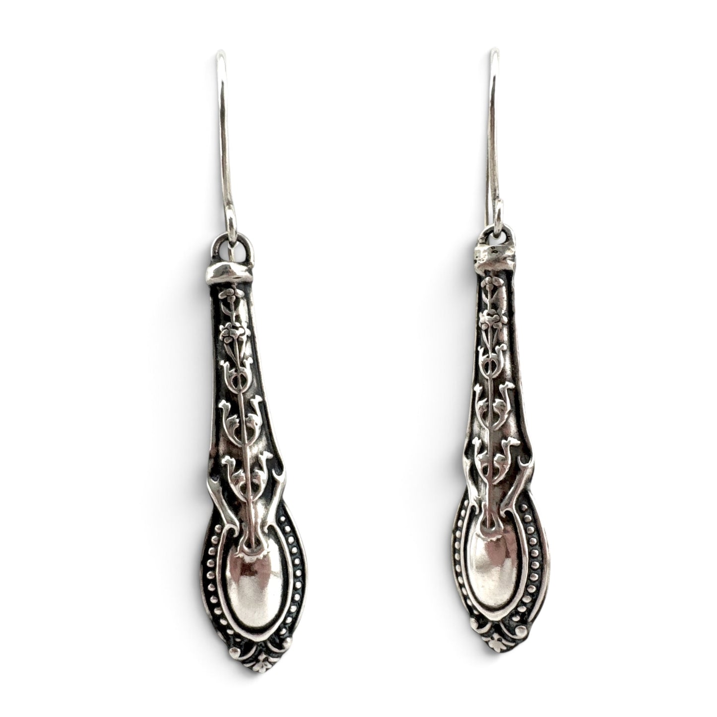 Handmade Sterling Silver Spoon Earrings | Birmingham 1912