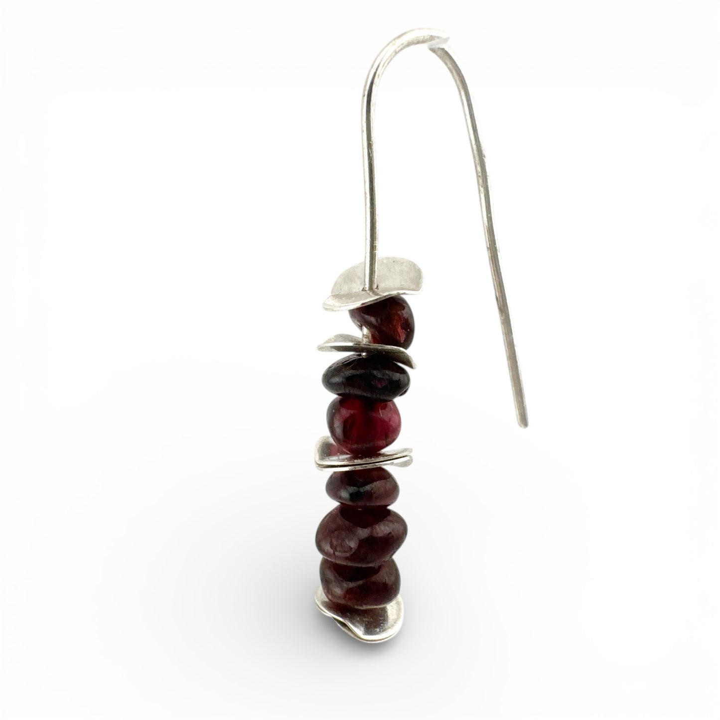 Handmade Garnet Earrings in Sterling Silver | January Birthstone Jewellery