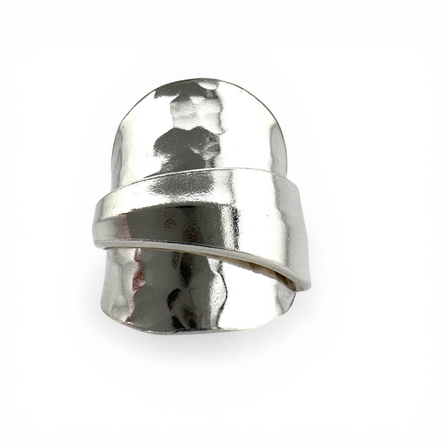 Vintage 1966 Sheffield Silver Spoon Ring – Hammered Sterling Silver, Double Hallmarked & Certified