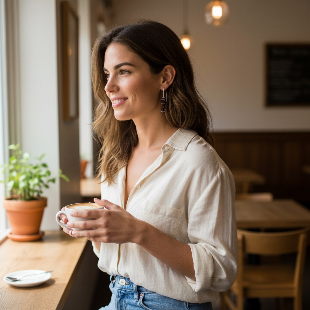 Handmade Garnet Earrings in Sterling Silver | January Birthstone Jewellery