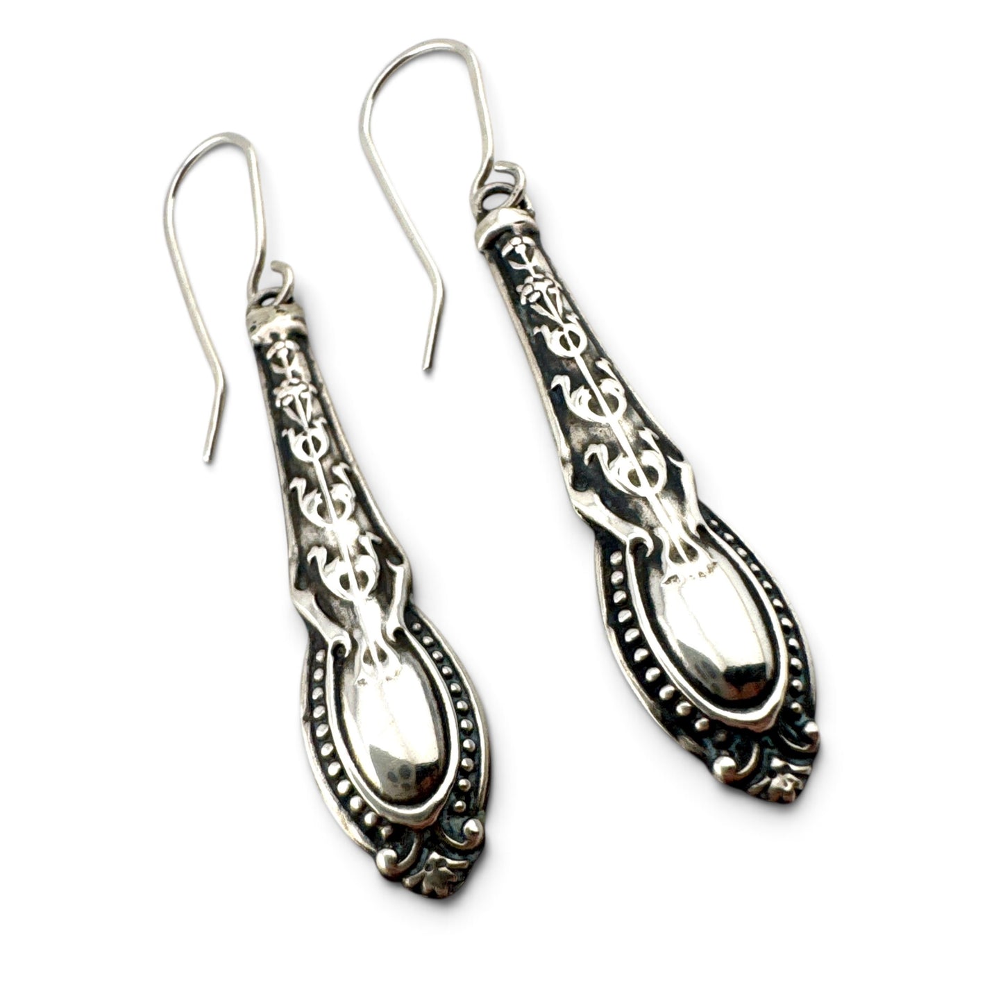 Handmade Sterling Silver Spoon Earrings | Birmingham 1912