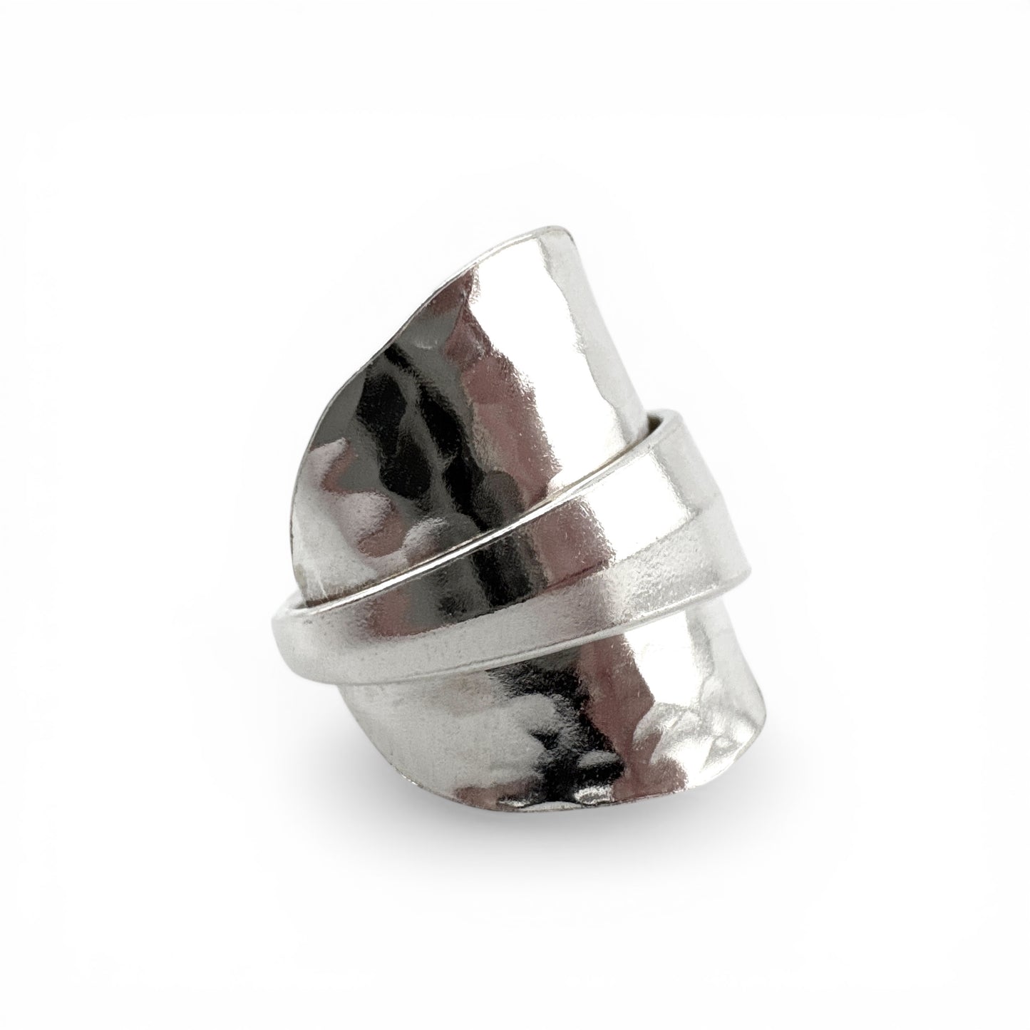Vintage 1966 Sheffield Silver Spoon Ring – Hammered Sterling Silver, Double Hallmarked & Certified