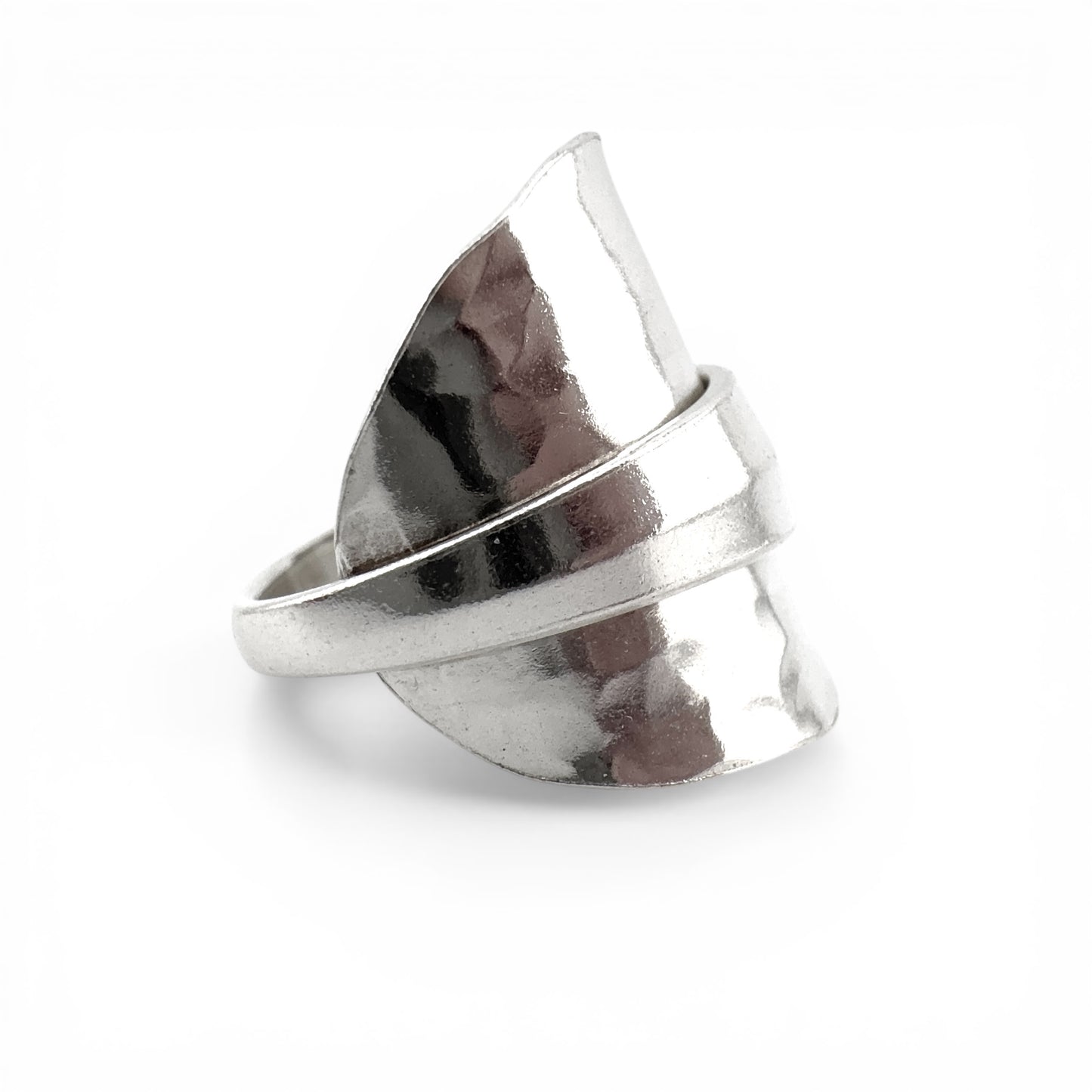 Vintage 1966 Sheffield Silver Spoon Ring – Hammered Sterling Silver, Double Hallmarked & Certified