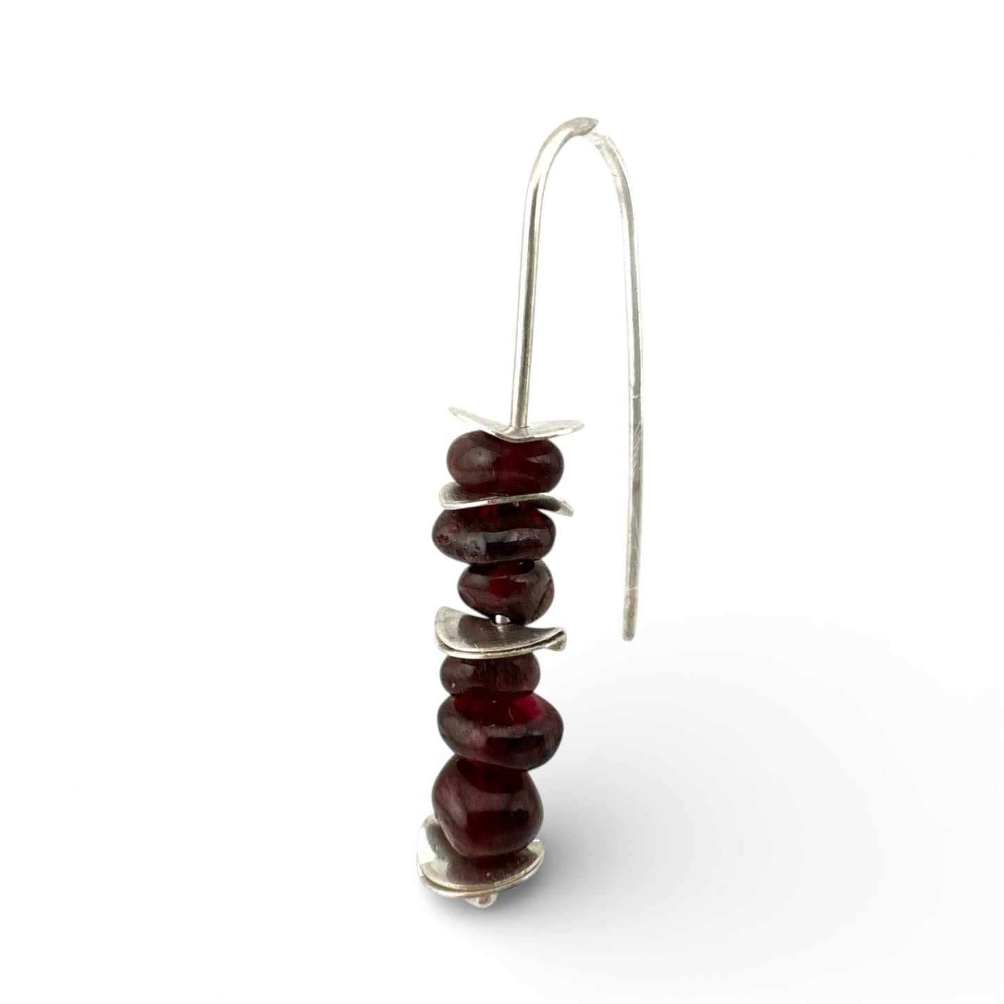 Handmade Garnet Earrings in Sterling Silver | January Birthstone Jewellery