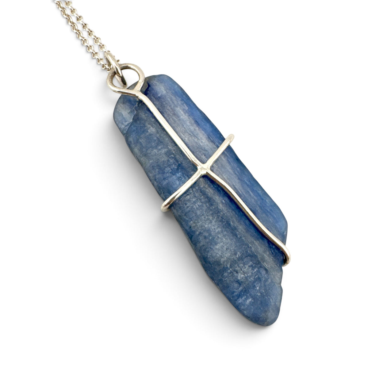 One-of-a-Kind Blue Kyanite & Recycled Sterling Silver Pendant