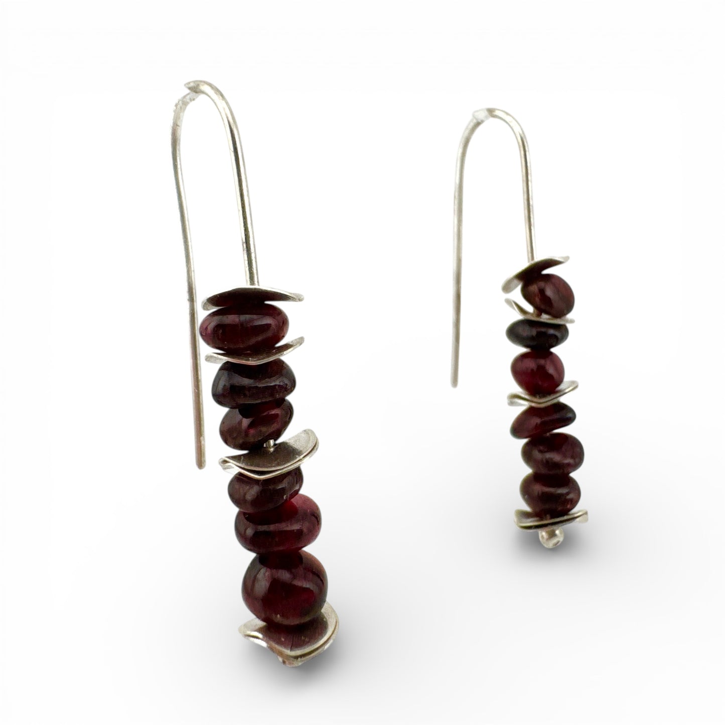 Handmade Garnet Earrings in Sterling Silver | January Birthstone Jewellery