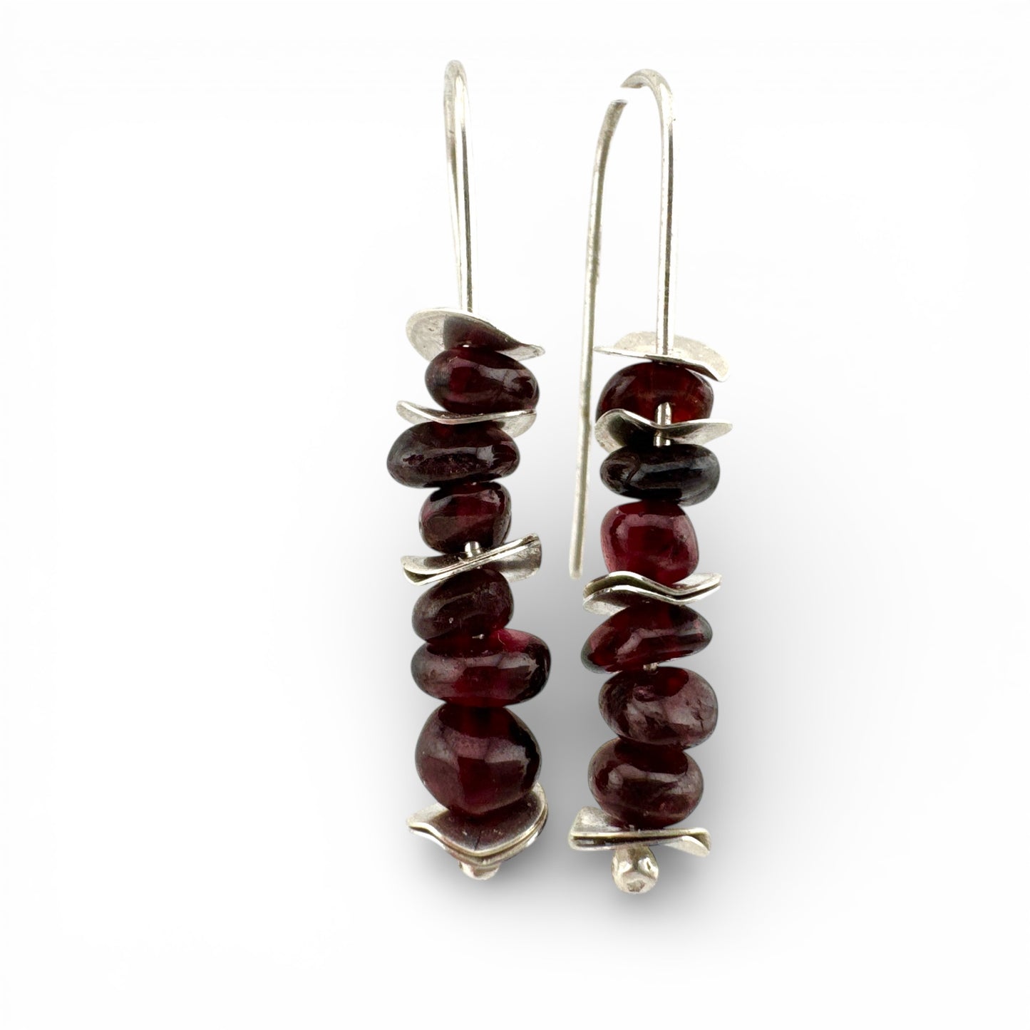 Handmade Garnet Earrings in Sterling Silver | January Birthstone Jewellery