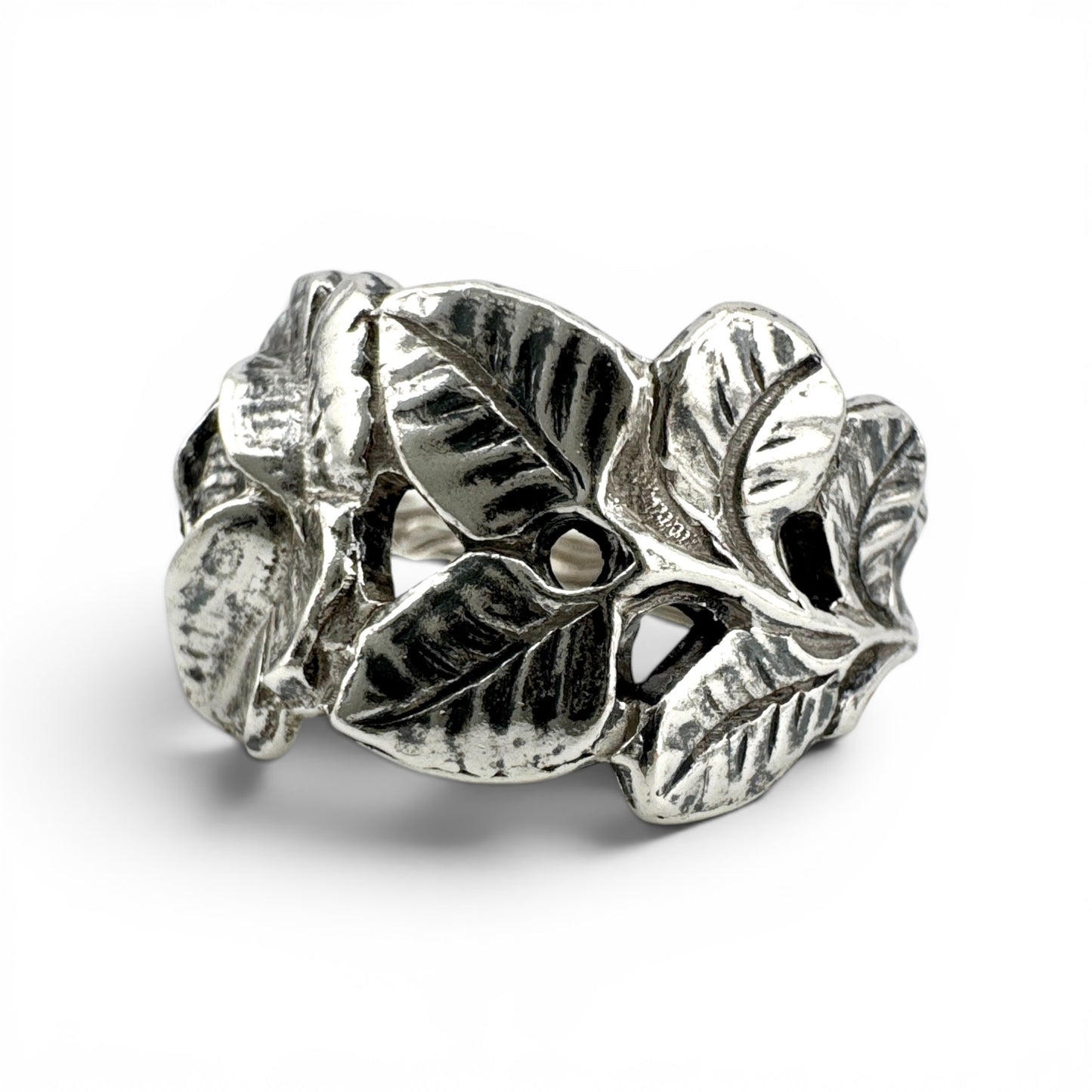Vintage 800 Silver Rose Spoon Ring | Handmade Floral Statement Ring