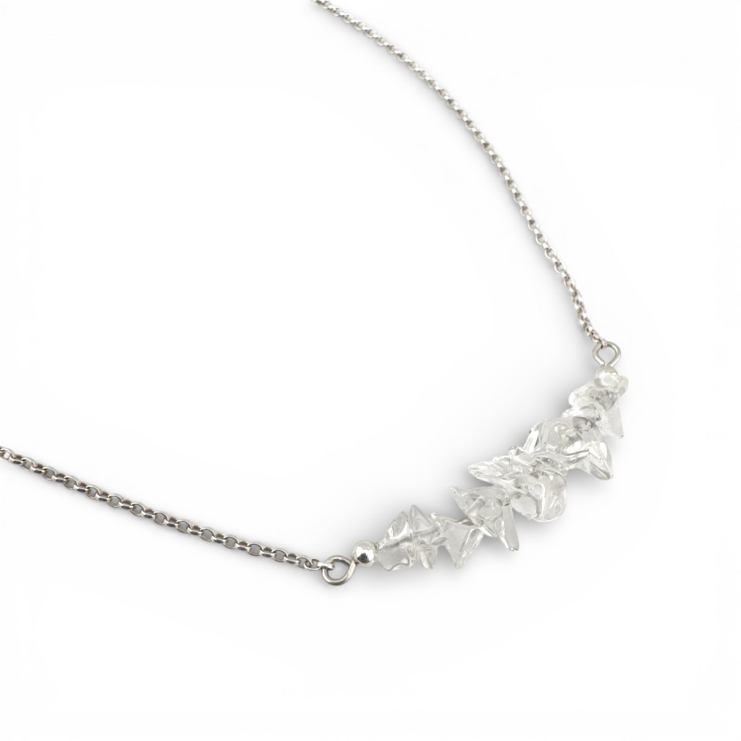 April Rock Crystal Birthstone Bar Necklace