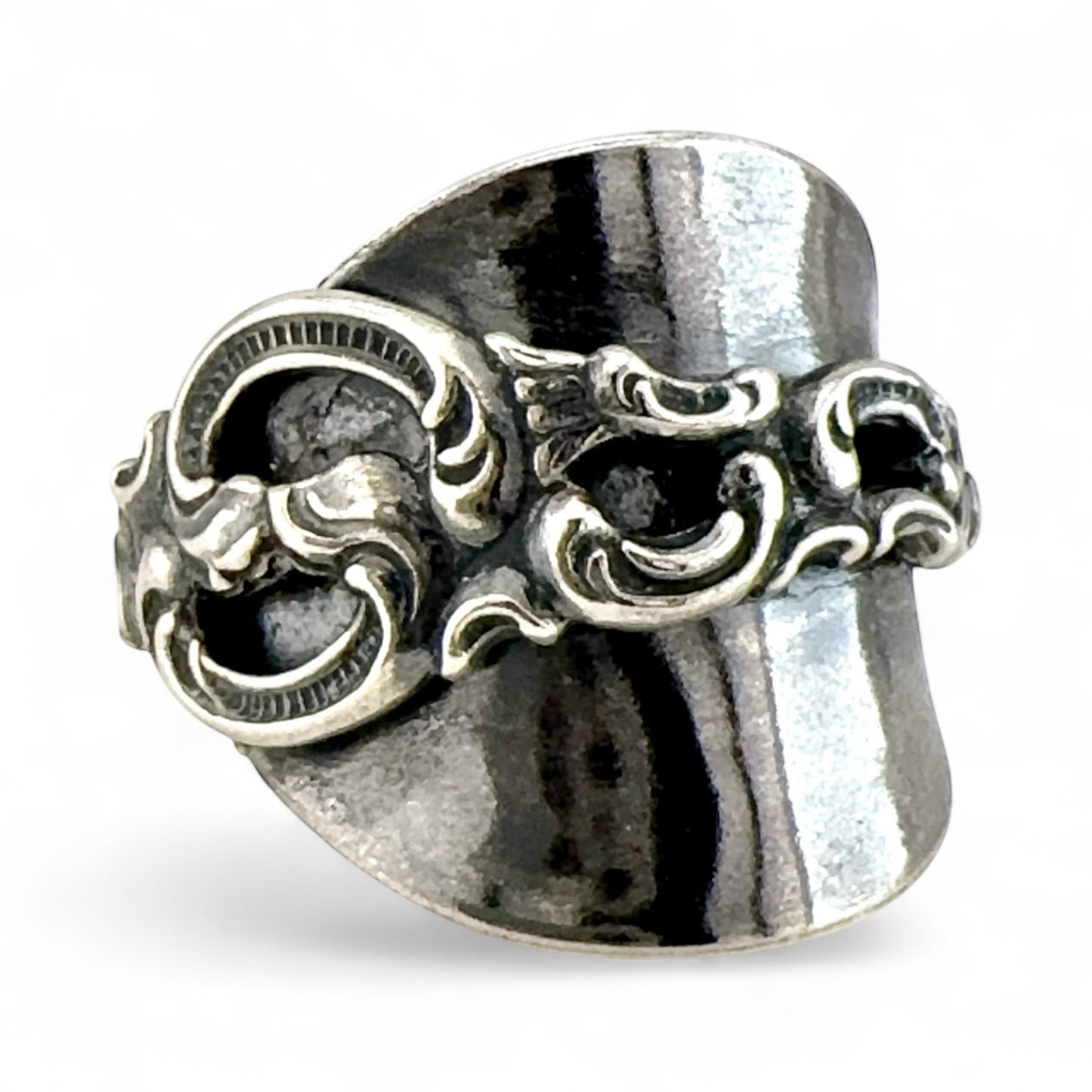 Oxidised Silver Scandinavian Spoon Ring