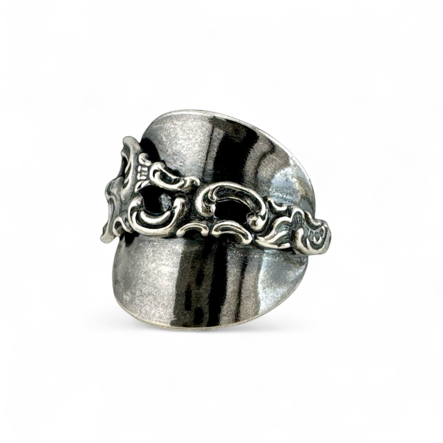 Oxidised Silver Scandinavian Spoon Ring