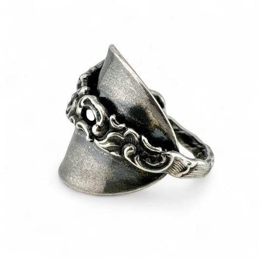 Oxidised Silver Scandinavian Spoon Ring