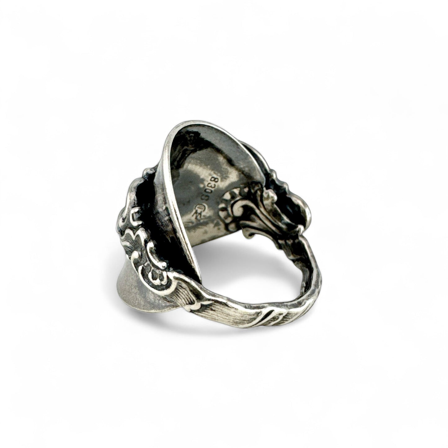 Oxidised Silver Scandinavian Spoon Ring