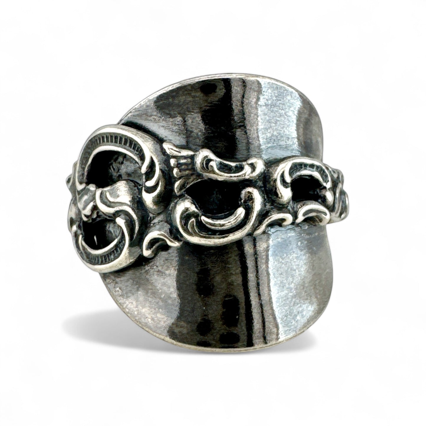 Oxidised Silver Scandinavian Spoon Ring