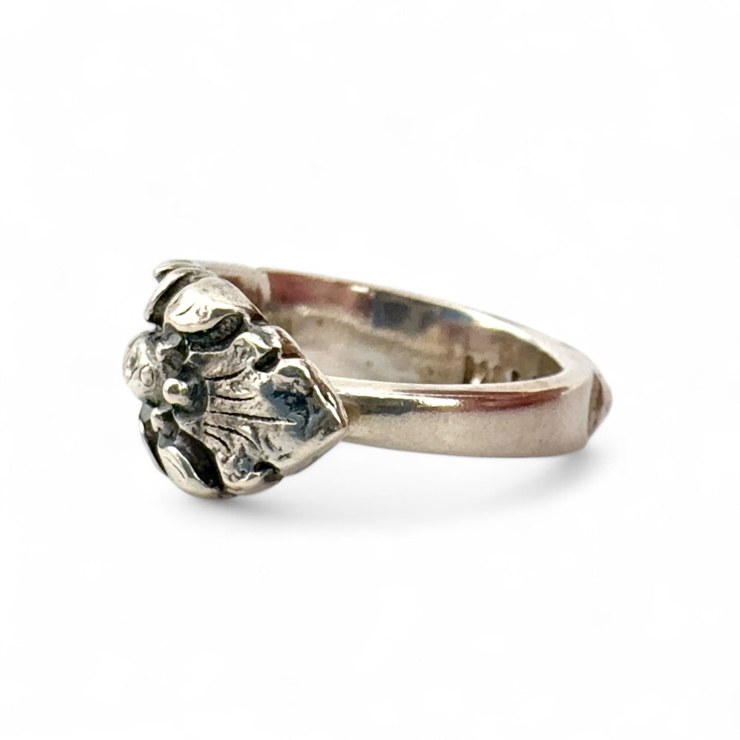 Oxidised Silver Art Nouveau-Style Spoon Ring