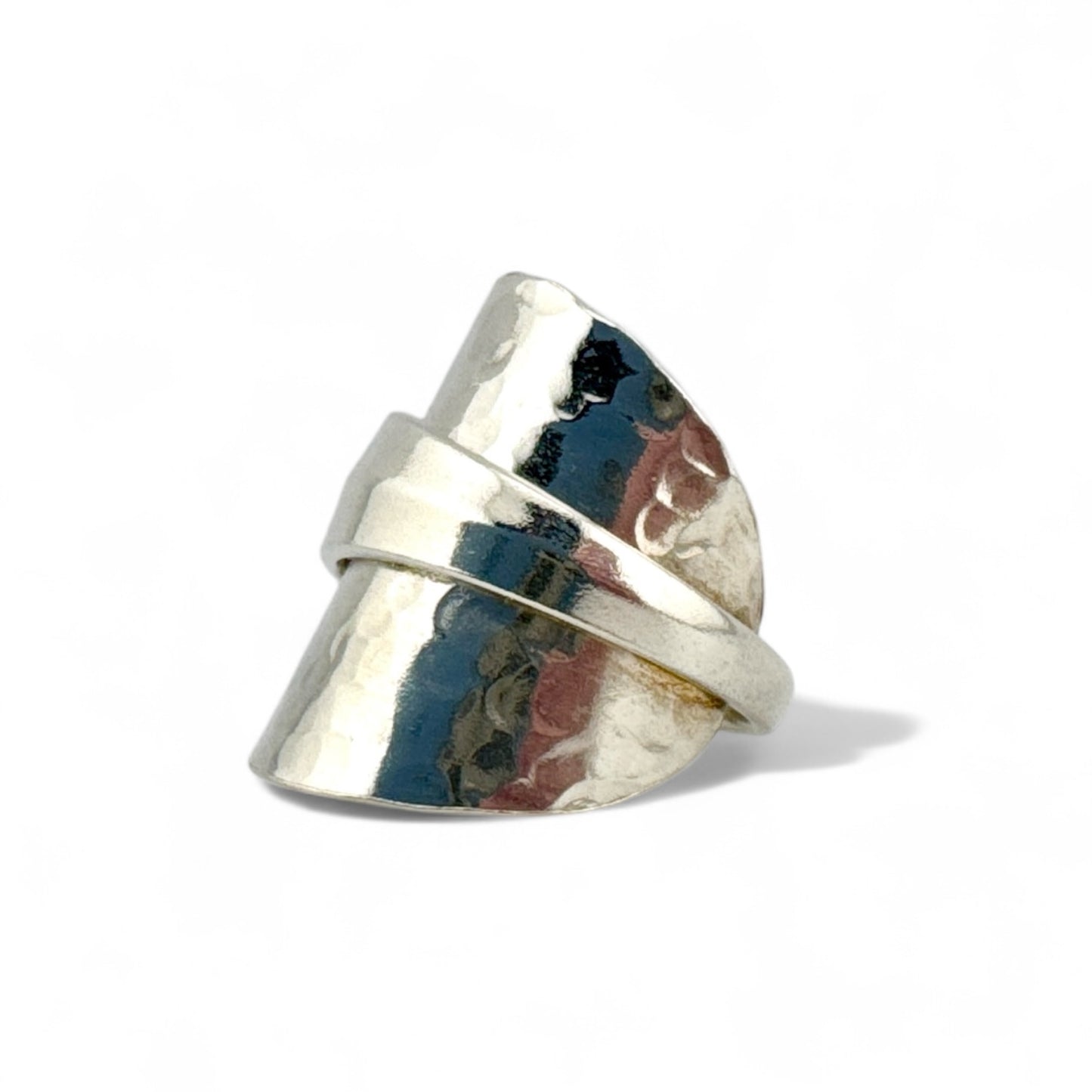 Sterling Silver Hammer-Texture Spoon Ring