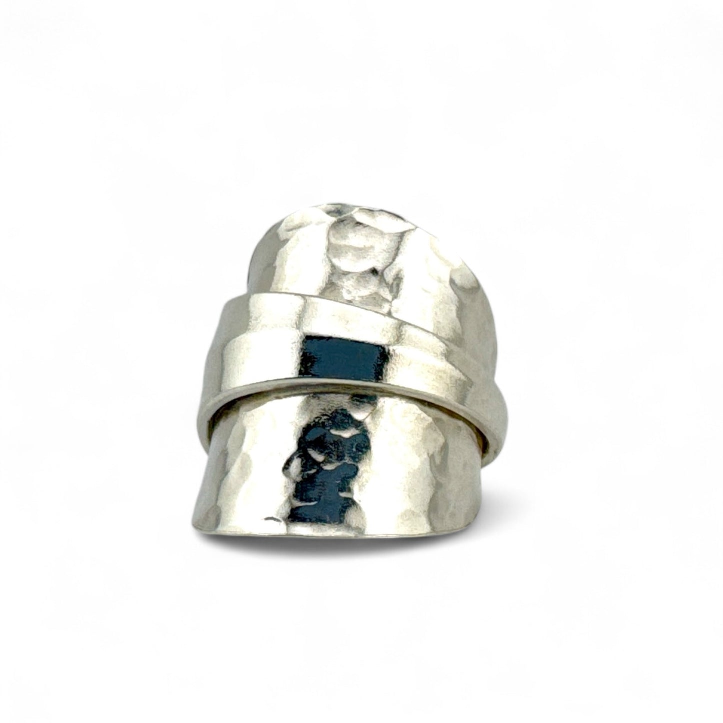 Sterling Silver Hammer-Texture Spoon Ring