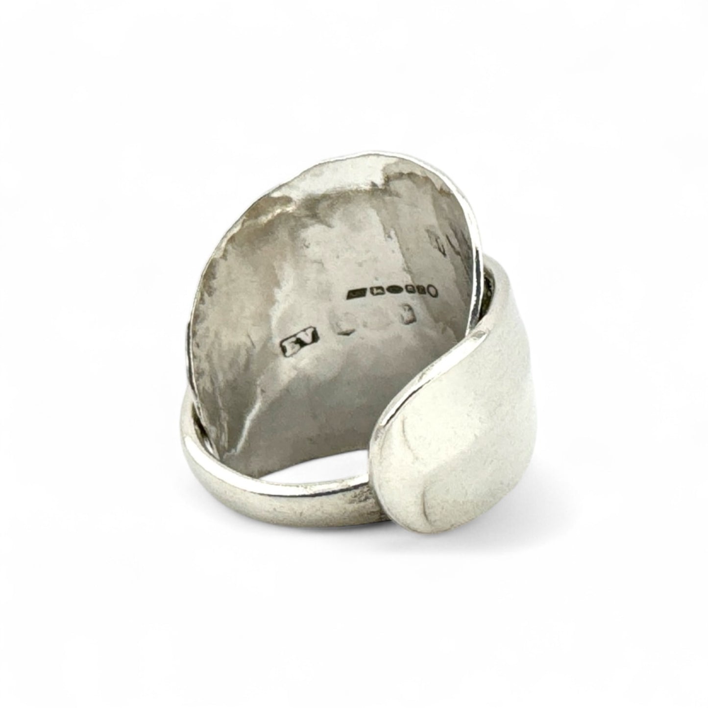Sterling Silver Hammer-Texture Spoon Ring