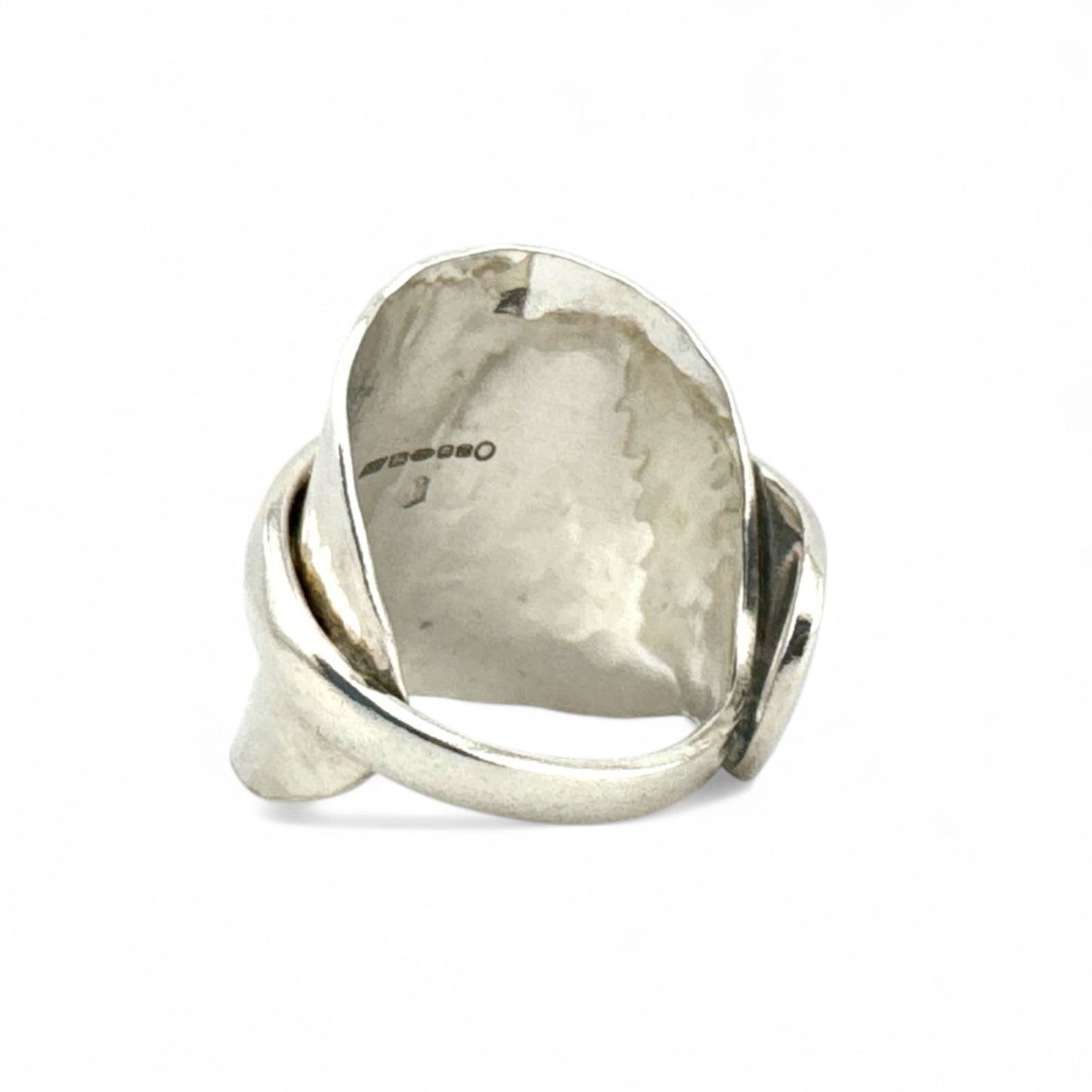 Sterling Silver Hammer-Texture Spoon Ring