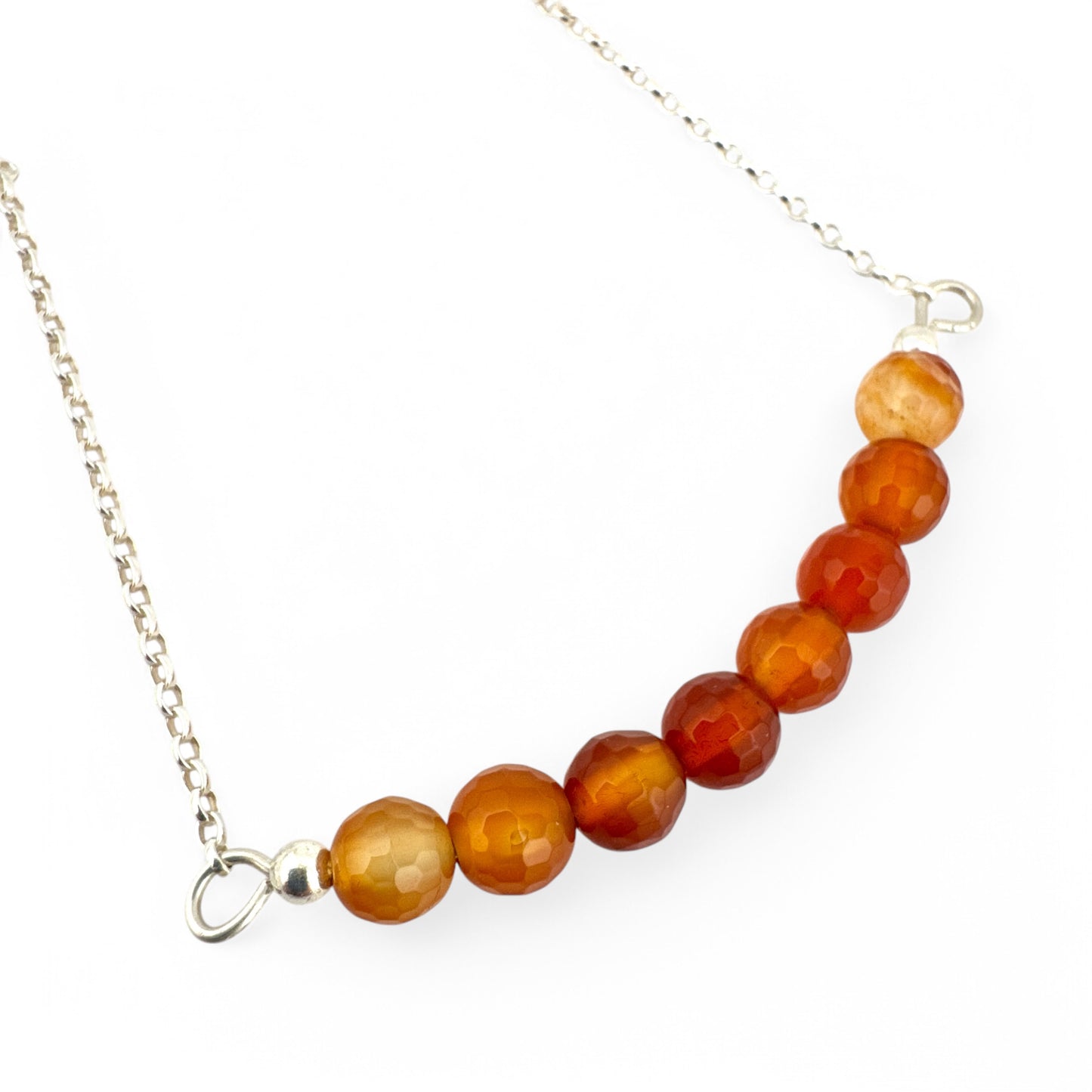 July Carnelian Birthstone Bar Necklace