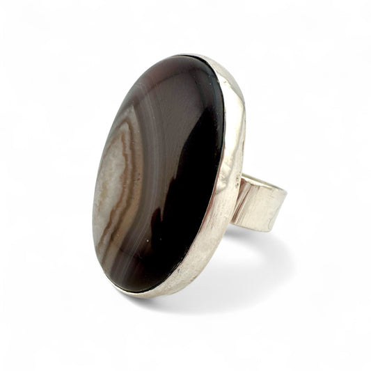 Chocolate Agate Statement Ring - One of a Kind